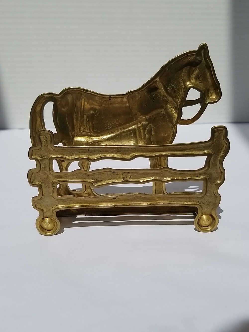 Vintage Brass Horse Napkin Envelope Holder - Picture 8 of 9